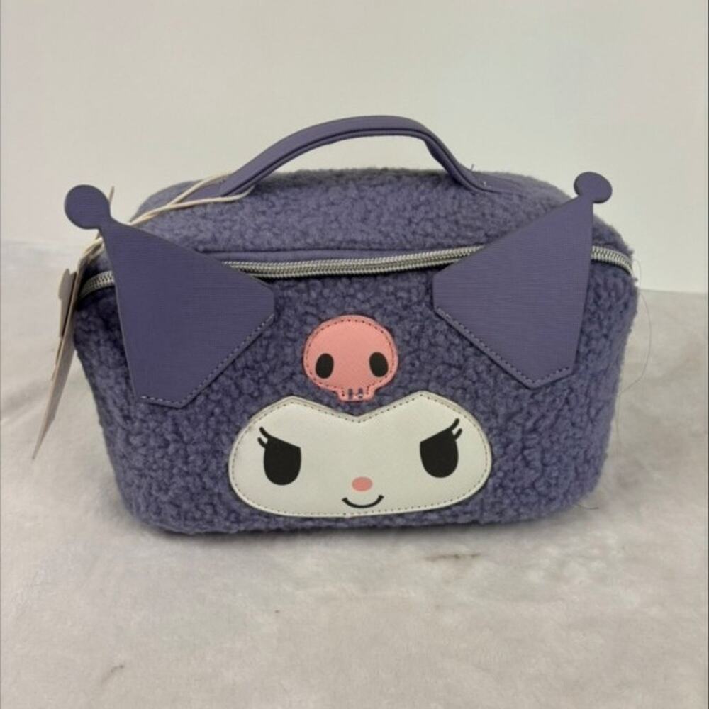 Sanrio Kuromi Purple Fuzzy Makeup Case NWT